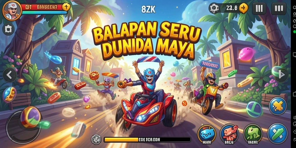 Gameplay Racing seru dan menantang dalam 8ZK.