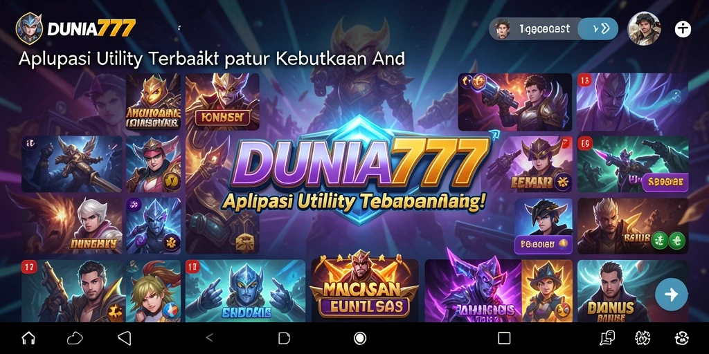 Tampilan antarmuka DUNIA777 yang sederhana dan fungsional.