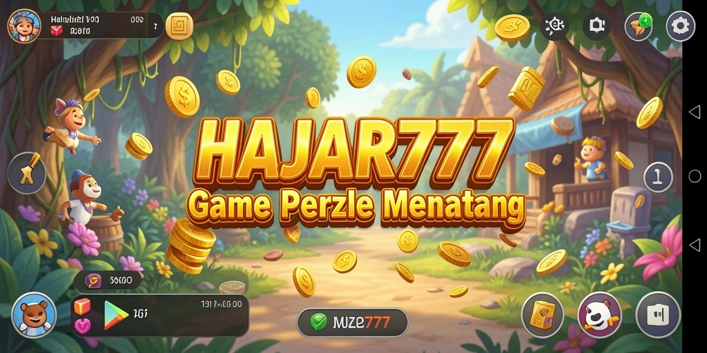 Tampilan gameplay utama HAJAR777 menampilkan berbagai teka-teki yang menantang.