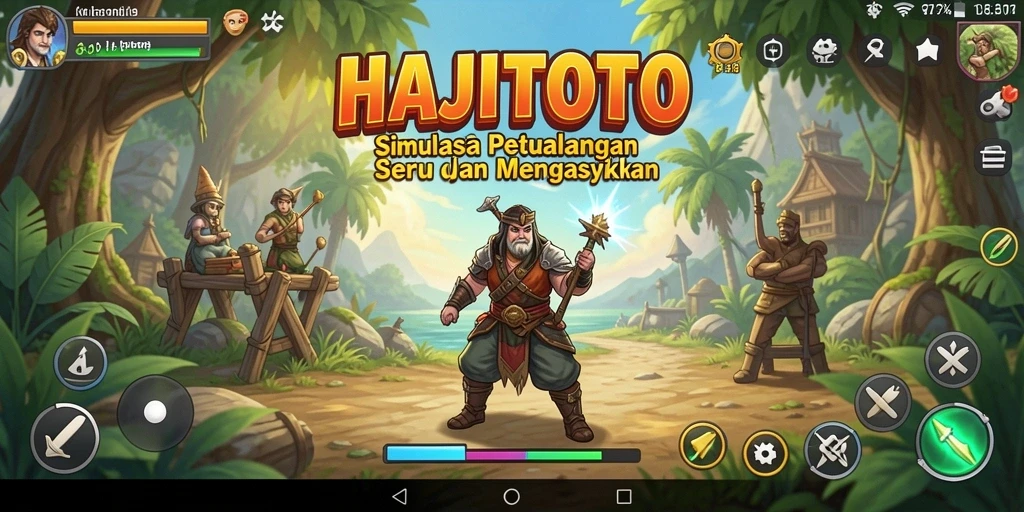 Tangkapan layar utama HAJITOTO yang menampilkan pengalaman gameplay simulasi.