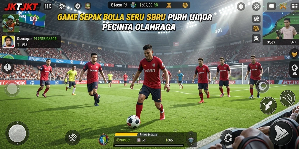 Tampilan seru dari gameplay <strong>JKTJKT</strong> saat mencetak gol.