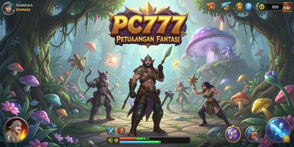 Screenshot gameplay menunjukkan pemandangan menakjubkan dalam petualangan di PC777.