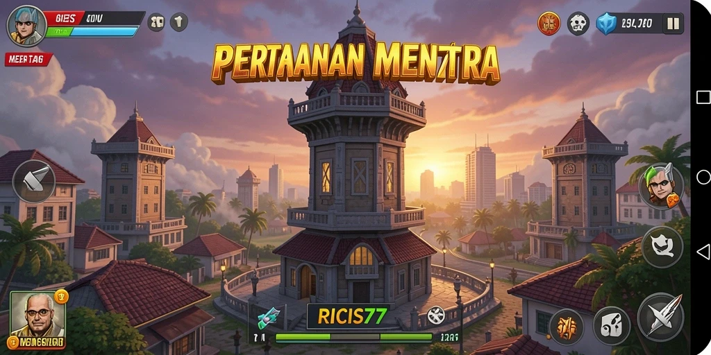 Tampilan game Tower Defense yang mendebarkan di RICIS77.
